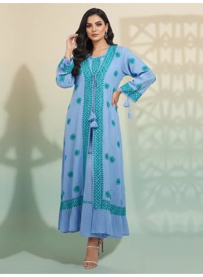Alaya Hand Embroidered Chikankari Modal Kaftan-AL3605